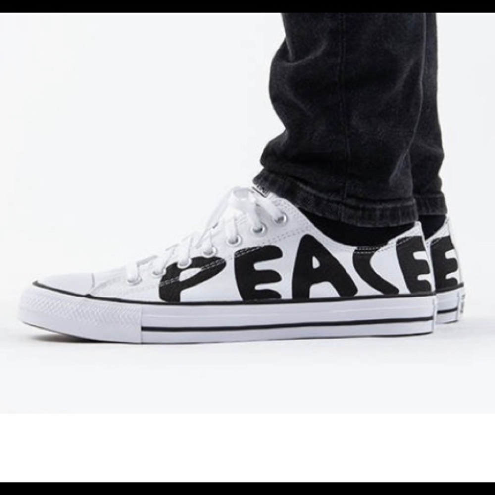 NIB Converse canvas low white PEACE sneakers gym shoes